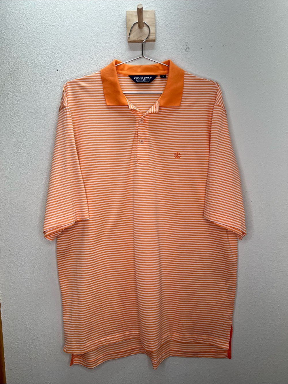 Polo Golf Classic Orange Striped Men's Polo